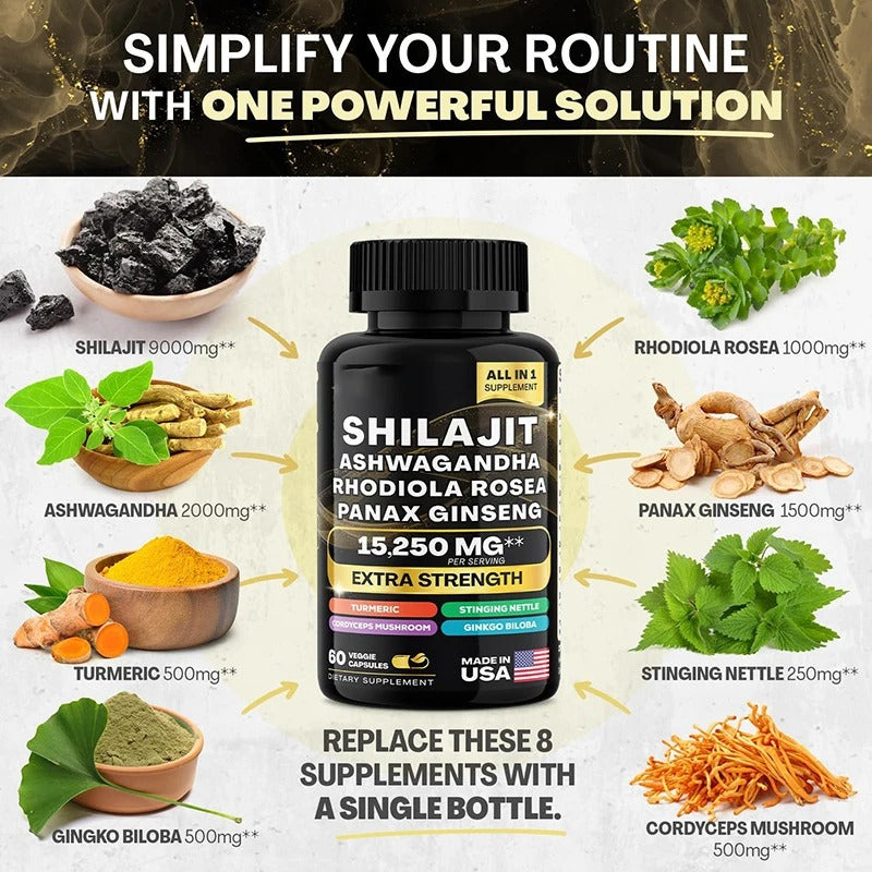 Shilajit Kapseln 8 in 1